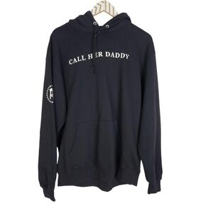 CALL HER DADDY‎ Hoodie Mens Large Black Barstool Sports Podcast Graphic Champion